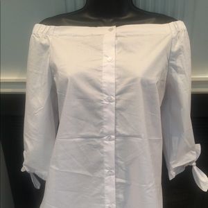 Cupio White off shoulder top NWT Size M